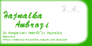 hajnalka ambrozi business card